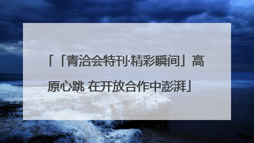 「青洽会特刊·精彩瞬间」高原心跳 在开放合作中澎湃