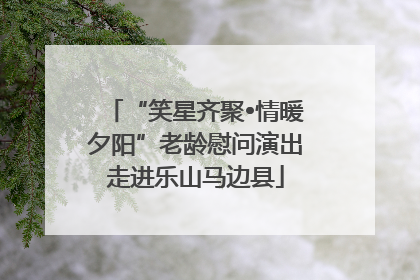 “笑星齐聚•情暖夕阳”老龄慰问演出走进乐山马边县