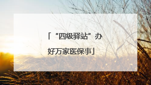 “四级驿站”办好万家医保事