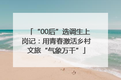 “00后”选调生上岗记：用青春激活乡村文旅“气象万千”