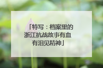特写：档案里的浙江抗战故事有血有泪见精神