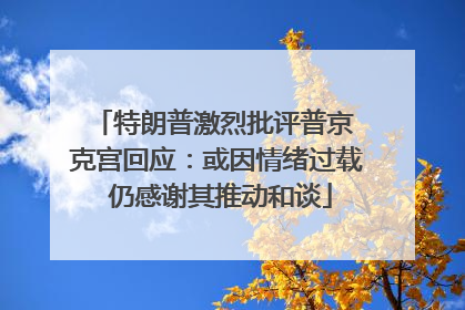 特朗普激烈批评普京 克宫回应：或因情绪过载 仍感谢其推动和谈