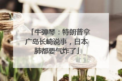 牛弹琴：特朗普拿广岛长崎说事，日本肺都要气炸了