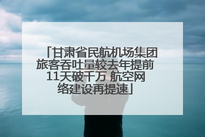 甘肃省民航机场集团旅客吞吐量较去年提前11天破千万 航空网络建设再提速
