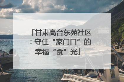 甘肃高台东苑社区：守住“家门口”的幸福“食”光