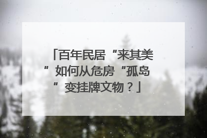 百年民居“来其美”如何从危房“孤岛”变挂牌文物？