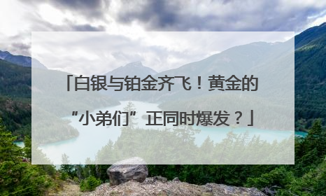 白银与铂金齐飞！黄金的“小弟们”正同时爆发？