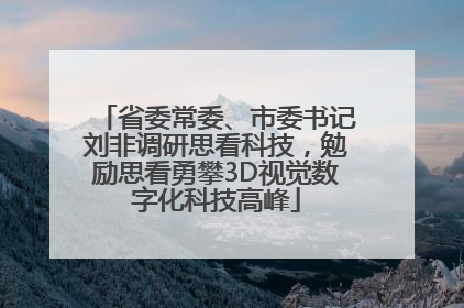 省委常委、市委书记刘非调研思看科技，勉励思看勇攀3D视觉数字化科技高峰
