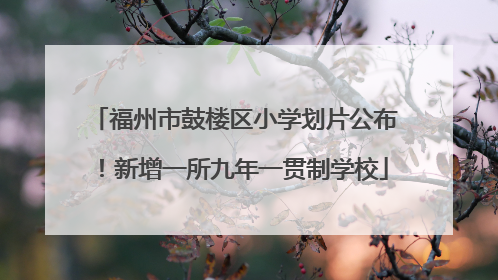 福州市鼓楼区小学划片公布！新增一所九年一贯制学校