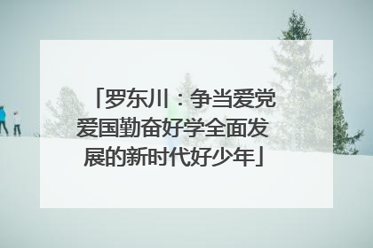 罗东川：争当爱党爱国勤奋好学全面发展的新时代好少年