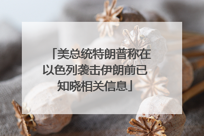 美总统特朗普称在以色列袭击伊朗前已知晓相关信息