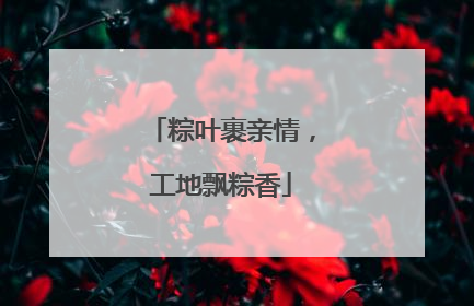 粽叶裹亲情，工地飘粽香