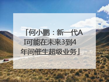 何小鹏：新一代AI可能在未来3到4年间催生超级业务