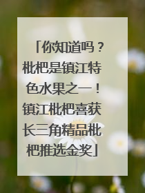 你知道吗？枇杷是镇江特色水果之一！镇江枇杷喜获长三角精品枇杷推选金奖