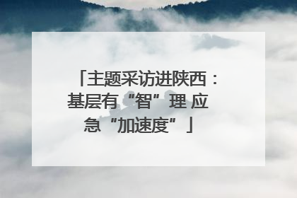 主题采访进陕西：基层有“智”理 应急“加速度”