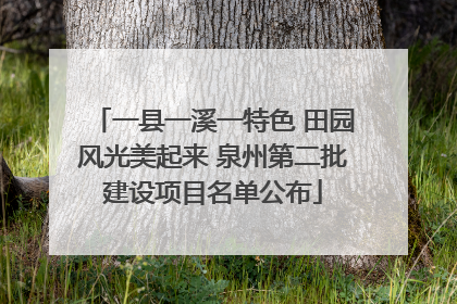 一县一溪一特色 田园风光美起来 泉州第二批建设项目名单公布