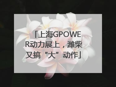 上海GPOWER动力展上，潍柴又搞“大”动作