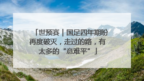 世预赛｜国足四年期盼再度破灭，走过的路，有太多的“意难平”
