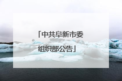 中共阜新市委组织部公告