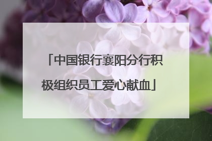 中国银行襄阳分行积极组织员工爱心献血