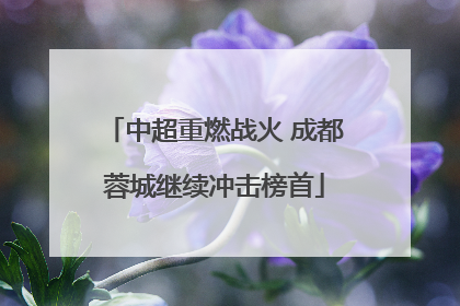 中超重燃战火 成都蓉城继续冲击榜首
