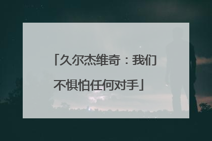 久尔杰维奇：我们不惧怕任何对手
