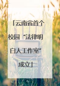 云南省首个校园“法律明白人工作室”成立