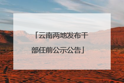 云南两地发布干部任前公示公告