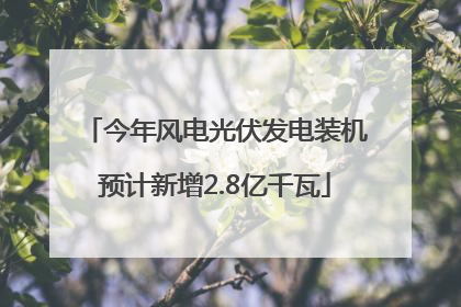 今年风电光伏发电装机预计新增2.8亿千瓦