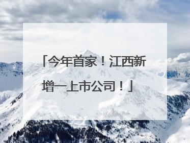 今年首家！江西新增一上市公司！