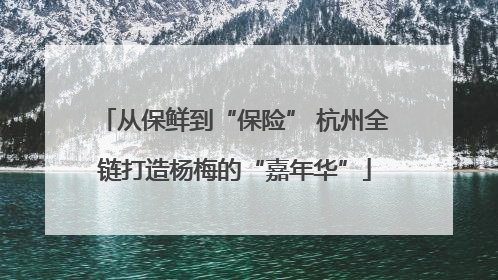 从保鲜到“保险” 杭州全链打造杨梅的“嘉年华”