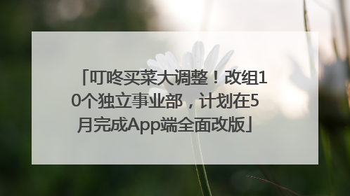 叮咚买菜大调整！改组10个独立事业部，计划在5月完成App端全面改版