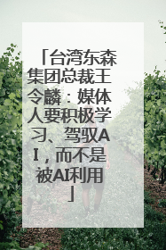 台湾东森集团总裁王令麟：媒体人要积极学习、驾驭AI，而不是被AI利用