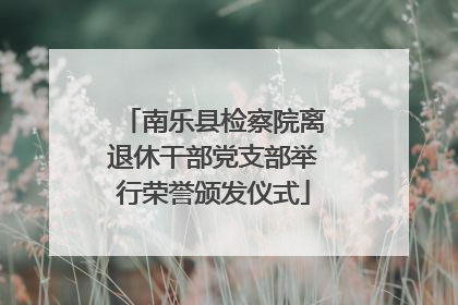 南乐县检察院离退休干部党支部举行荣誉颁发仪式