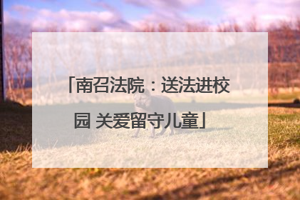 南召法院：送法进校园 关爱留守儿童