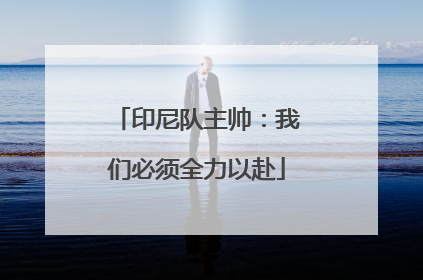 印尼队主帅：我们必须全力以赴
