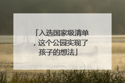 入选国家级清单，这个公园实现了孩子的想法