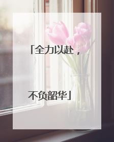 全力以赴，不负韶华