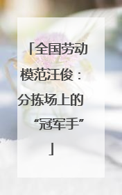 全国劳动模范汪俊：分拣场上的“冠军手”