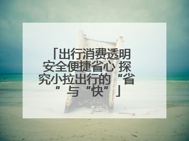 出行消费透明 安全便捷省心 探究小拉出行的“省”与“快”