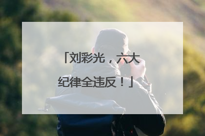 刘彩光，六大纪律全违反！