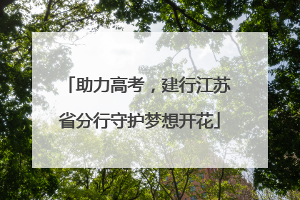 助力高考，建行江苏省分行守护梦想开花