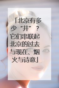 北京有多少“井”？它们串联起北京的过去与现在、烟火与诗意