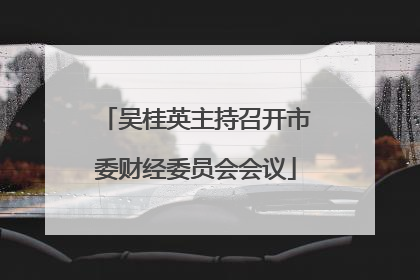 吴桂英主持召开市委财经委员会会议