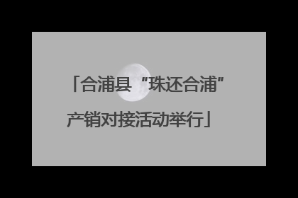 合浦县“珠还合浦”产销对接活动举行