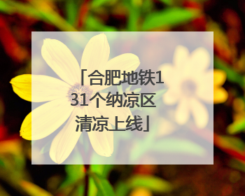 合肥地铁131个纳凉区清凉上线