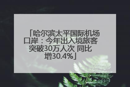 哈尔滨太平国际机场口岸：今年出入境旅客突破30万人次 同比增30.4%