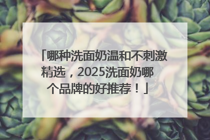 哪种洗面奶温和不刺激精选，2025洗面奶哪个品牌的好推荐！