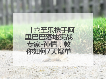 喜至乐携手阿里巴巴落地实战专家-孙倩，教你如何7天爆单逆袭跨境电商
