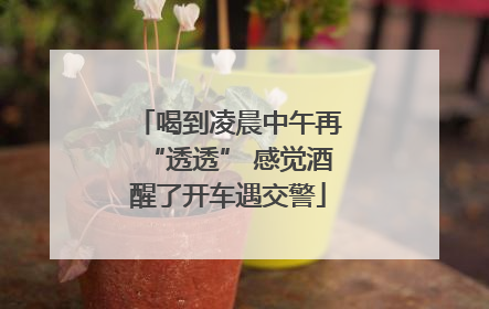 喝到凌晨中午再“透透” 感觉酒醒了开车遇交警
